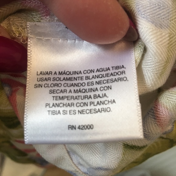 Jaclyn Smith white with pink/green Hawaiian flowered collar blouse Size 2X - Picture 6 of 7